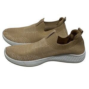 Tommy Bahama Women's Tan Knit Slip On Tennis Sneakers Shoes Sz 9 travel Comfort